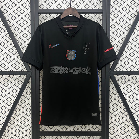 25/26 BARCELONA AWAY BLACK x TRAVIS SCOTT CACTUS JACK - Jersey Flux